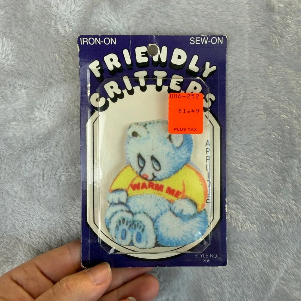 Iron On Sew On Patch Teddy Cute Bear Warm Me Applique‎ Vintage Sewing Craft